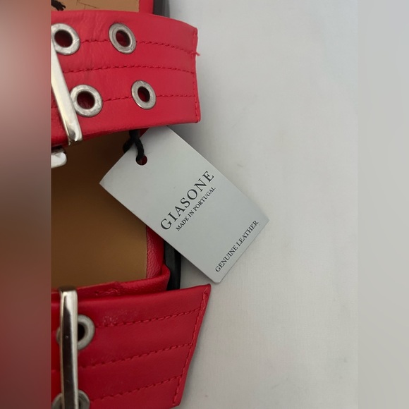 Gaisone Red Leather buckle Women's Sandals EU41 US11 - Picture 5 of 8
